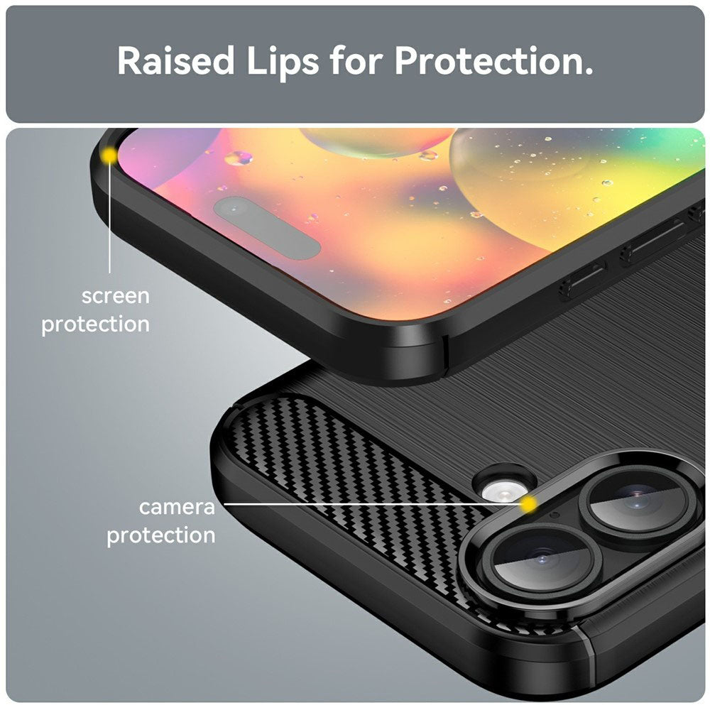 Husa pentru Apple iPhone 17, Techsuit, Carbon, Neagra