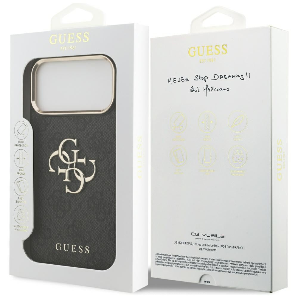 Husa pentru Apple iPhone 18 Pro / 17 Pro, Guess, 4G Big Classic Logo, Neagra