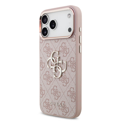 Husa pentru Apple iPhone 18 Pro / 17 Pro, Guess, 4G Big Classic Logo, Roz