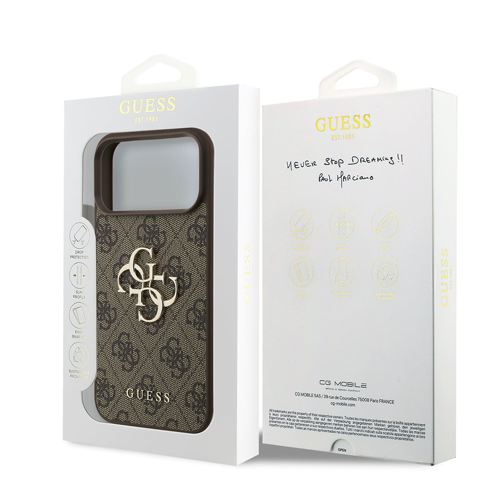 Husa pentru Apple iPhone 18 Pro / 17 Pro, Guess, 4G Big Logo, Maro