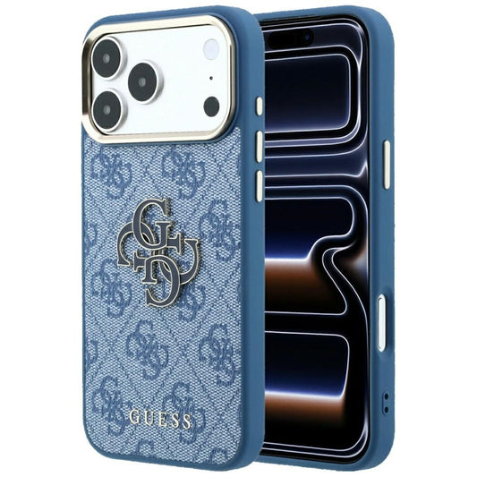 Husa pentru Apple iPhone 18 Pro / 17 Pro, Guess, 4G Big Resin Logo, Albastra