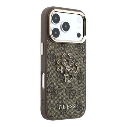 Husa pentru Apple iPhone 18 Pro / 17 Pro, Guess, 4G Big Resin Logo, Maro