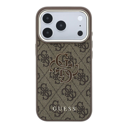 Husa pentru Apple iPhone 18 Pro / 17 Pro, Guess, 4G Big Resin Logo, Maro