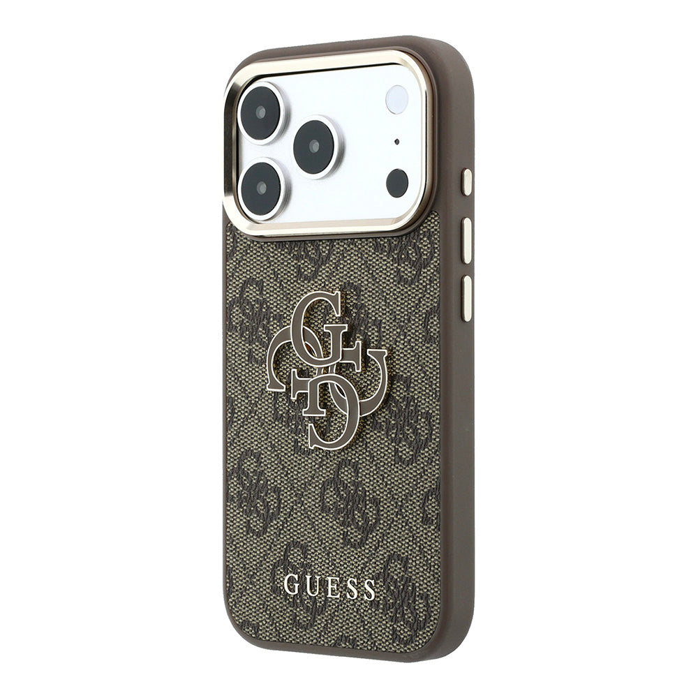 Husa pentru Apple iPhone 18 Pro / 17 Pro, Guess, 4G Big Resin Logo, Maro