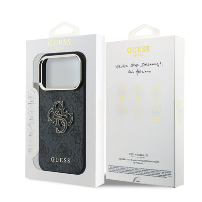Husa pentru Apple iPhone 18 Pro / 17 Pro, Guess, 4G Big Resin Logo, Neagra