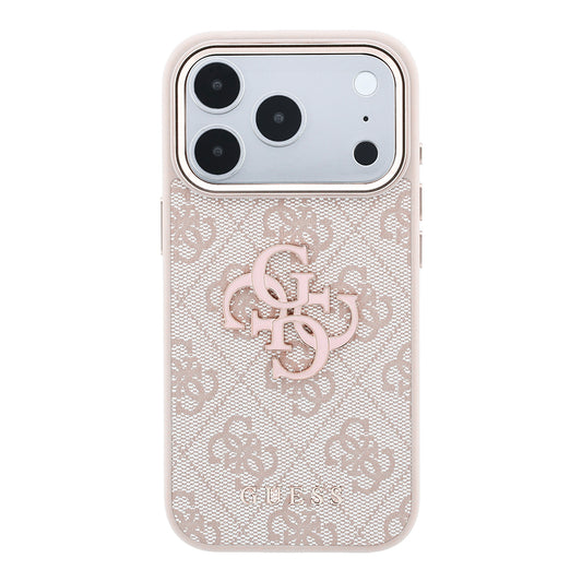 Husa pentru Apple iPhone 18 Pro / 17 Pro, Guess, 4G Big Resin Logo, Roz