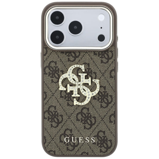 Husa pentru Apple iPhone 18 Pro / 17 Pro, Guess, 4G Big Strass Logo, Maro