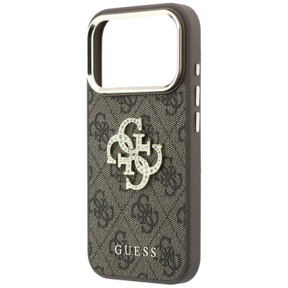 Husa pentru Apple iPhone 18 Pro / 17 Pro, Guess, 4G Big Strass Logo, Maro