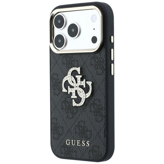 Husa pentru Apple iPhone 18 Pro / 17 Pro, Guess, 4G Big Strass Logo, Neagra