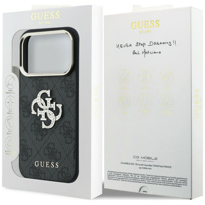 Husa pentru Apple iPhone 18 Pro / 17 Pro, Guess, 4G Big Strass Logo, Neagra