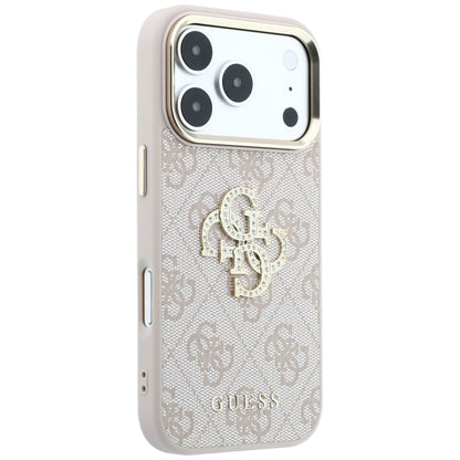 Husa pentru Apple iPhone 18 Pro / 17 Pro, Guess, 4G Big Strass Logo, Roz