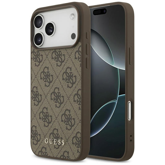 Husa pentru Apple iPhone 18 Pro / 17 Pro, Guess, 4G Classic Logo, Maro
