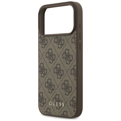 Husa pentru Apple iPhone 18 Pro / 17 Pro, Guess, 4G Classic Logo, Maro