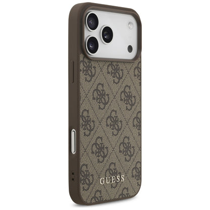 Husa pentru Apple iPhone 18 Pro / 17 Pro, Guess, 4G Classic Logo, Maro
