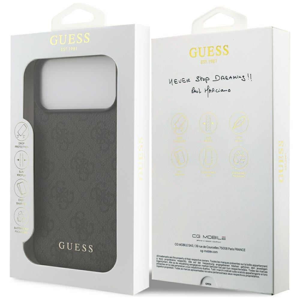 Husa pentru Apple iPhone 18 Pro / 17 Pro, Guess, 4G Classic Logo, Neagra