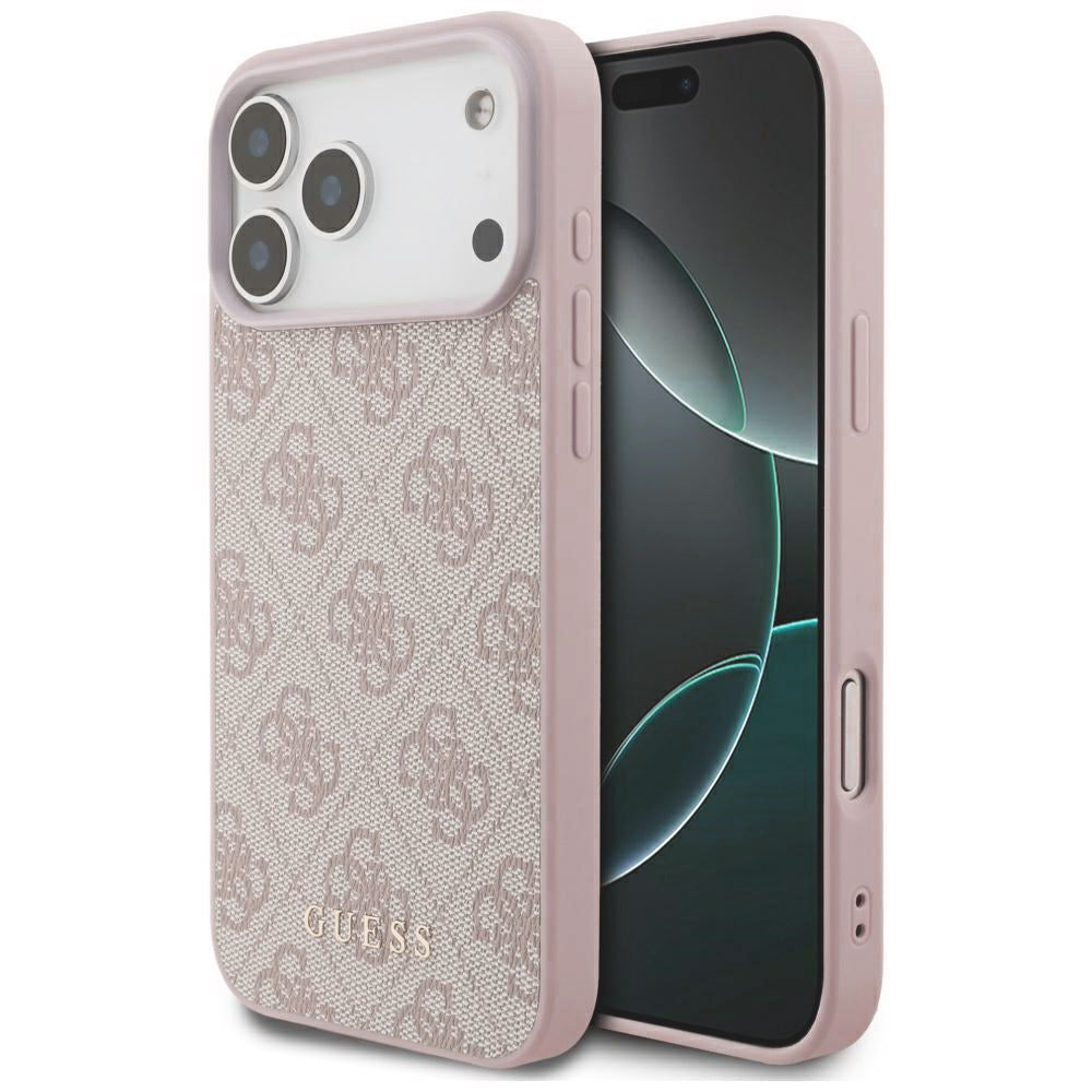 Husa pentru Apple iPhone 18 Pro / 17 Pro, Guess, 4G Classic Logo, Roz