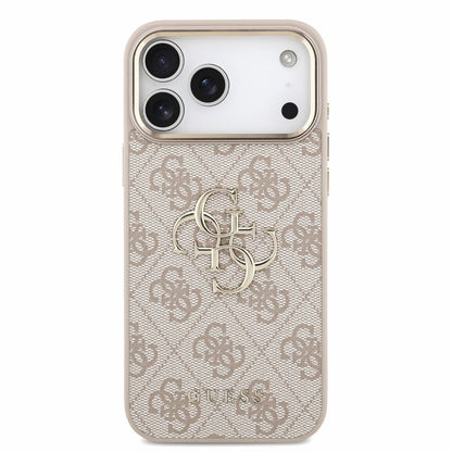 Husa pentru Apple iPhone 18 Pro / 17 Pro, Guess, 4G Classic Logo with Strap, Roz Aurie