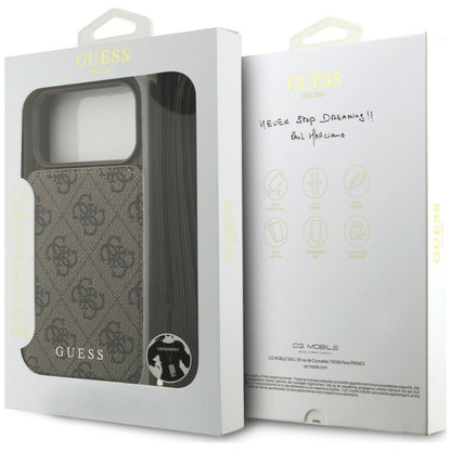 Husa pentru Apple iPhone 18 Pro / 17 Pro, Guess, 4G Crossbody Cardslot, Maro