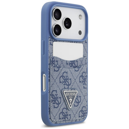 Husa pentru Apple iPhone 18 Pro / 17 Pro, Guess, 4G Double Card Triangle, Albastra