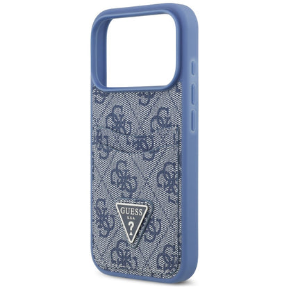Husa pentru Apple iPhone 18 Pro / 17 Pro, Guess, 4G Double Card Triangle, Albastra