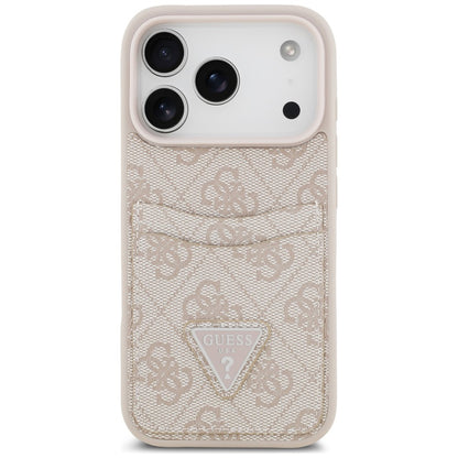 Husa pentru Apple iPhone 18 Pro / 17 Pro, Guess, 4G Double Card Triangle, Roz