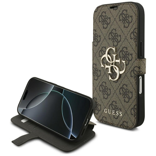 Husa pentru Apple iPhone 18 Pro / 17 Pro, Guess, 4G Metal Logo, Maro