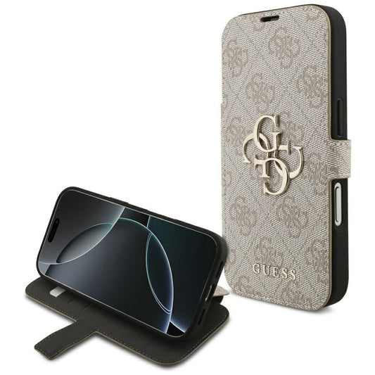 Husa pentru Apple iPhone 18 Pro / 17 Pro, Guess, 4G Metal Logo, Roz