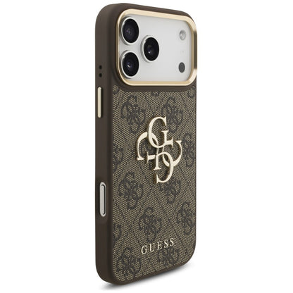 Husa pentru Apple iPhone 18 Pro / 17 Pro, Guess, Big 4G Classic Logo & Big Strap Metal Buttons, Maro