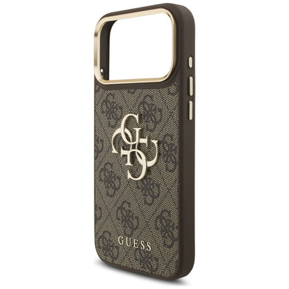 Husa pentru Apple iPhone 18 Pro / 17 Pro, Guess, Big 4G Classic Logo & Big Strap Metal Buttons, Maro