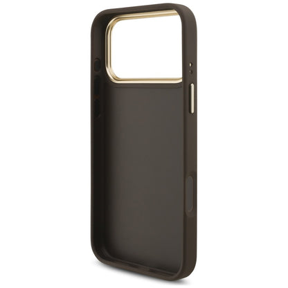 Husa pentru Apple iPhone 18 Pro / 17 Pro, Guess, Big 4G Classic Logo & Big Strap Metal Buttons, Maro