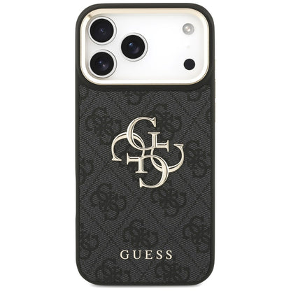 Husa pentru Apple iPhone 18 Pro / 17 Pro, Guess, Big 4G Classic Logo & Big Strap Metal Buttons, Neagra