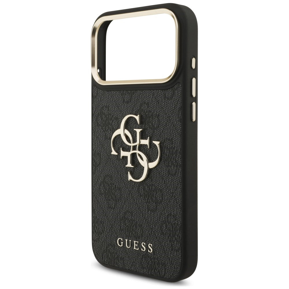 Husa pentru Apple iPhone 18 Pro / 17 Pro, Guess, Big 4G Classic Logo & Big Strap Metal Buttons, Neagra