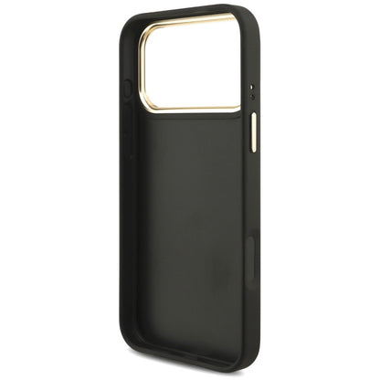 Husa pentru Apple iPhone 18 Pro / 17 Pro, Guess, Big 4G Classic Logo & Big Strap Metal Buttons, Neagra