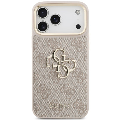 Husa pentru Apple iPhone 18 Pro / 17 Pro, Guess, Big 4G Classic Logo & Big Strap Metal Buttons, Roz