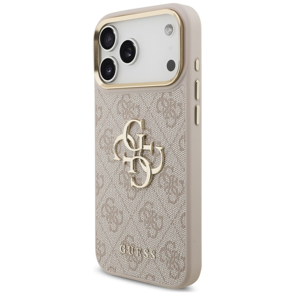 Husa pentru Apple iPhone 18 Pro / 17 Pro, Guess, Big 4G Classic Logo & Big Strap Metal Buttons, Roz