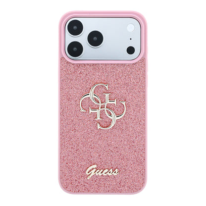 Husa pentru Apple iPhone 18 Pro / 17 Pro, Guess, Fixed Glitter Big 4G, Roz