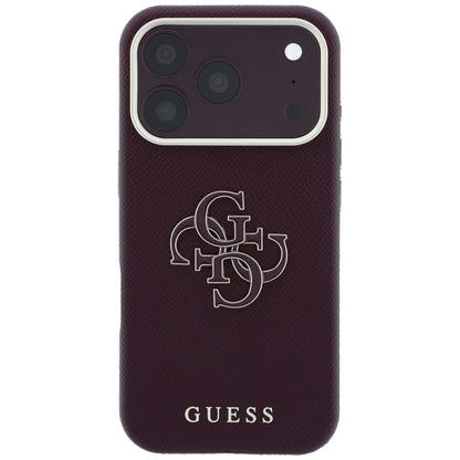 Husa pentru Apple iPhone 18 Pro / 17 Pro, Guess, Grained Big Resin Logo, Visinie