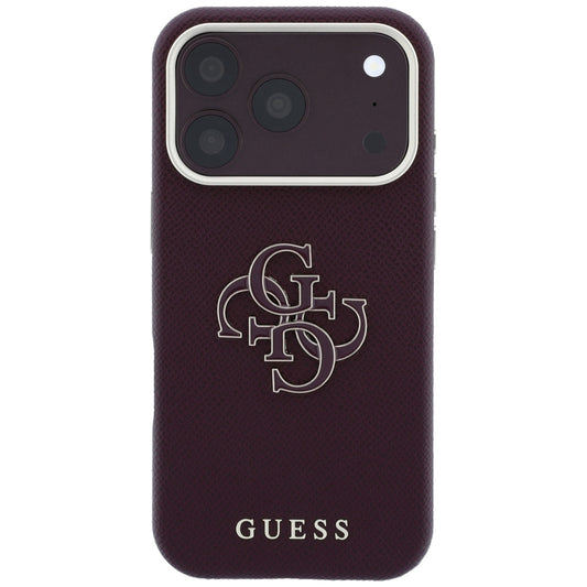 Husa pentru Apple iPhone 18 Pro / 17 Pro, Guess, Grained Big Resin Logo, Visinie
