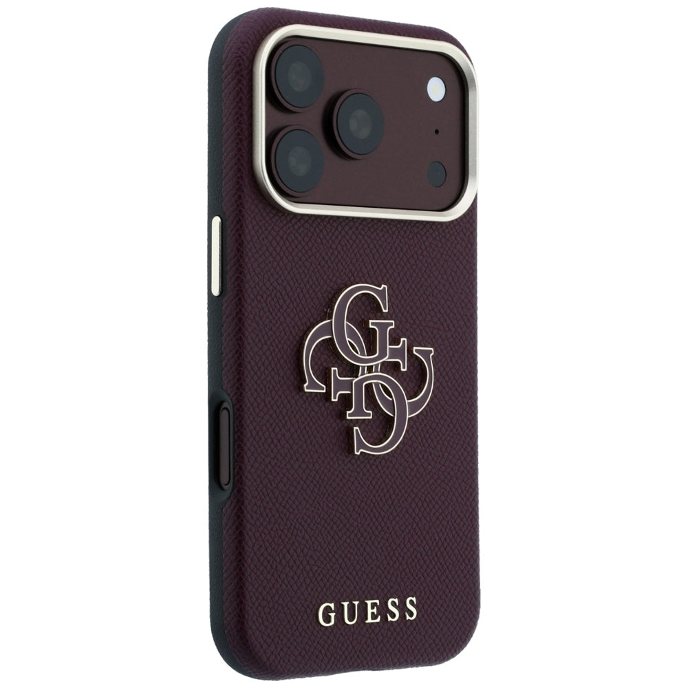 Husa pentru Apple iPhone 18 Pro / 17 Pro, Guess, Grained Big Resin Logo, Visinie
