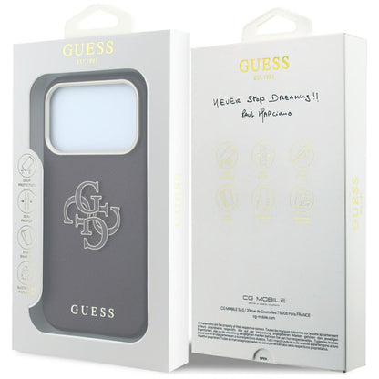 Husa pentru Apple iPhone 18 Pro / 17 Pro, Guess, Grained Big Resin Logo, Visinie