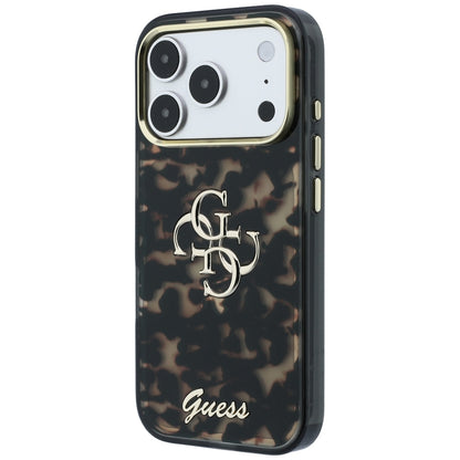 Husa pentru Apple iPhone 18 Pro / 17 Pro, Guess, IML 4G Metal Script, Maro
