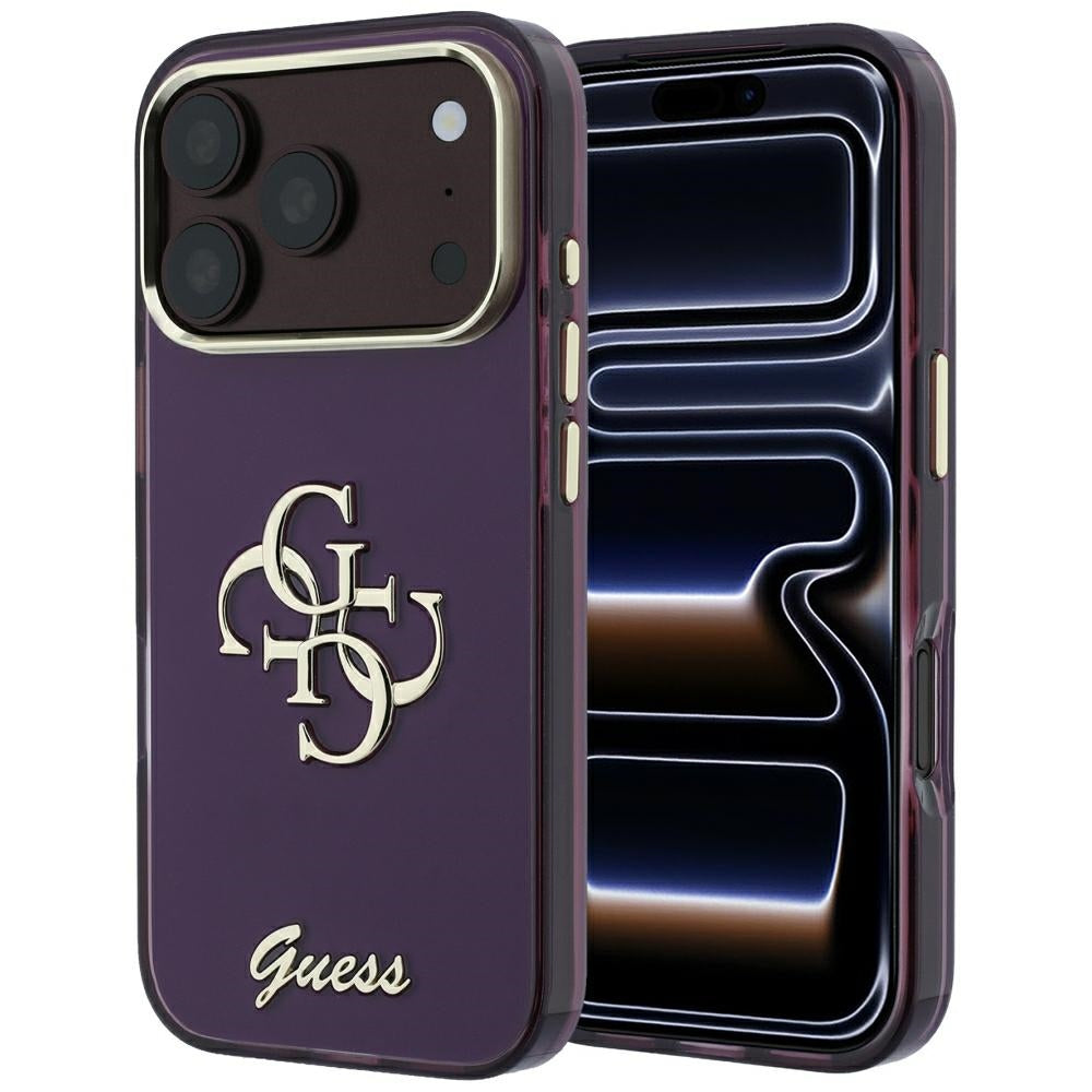 Husa pentru Apple iPhone 18 Pro / 17 Pro, Guess, IML 4G Metal Script, Visinie