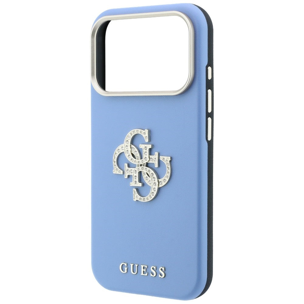 Husa pentru Apple iPhone 18 Pro / 17 Pro, Guess, Smooth Big Strass Logo, Bleu