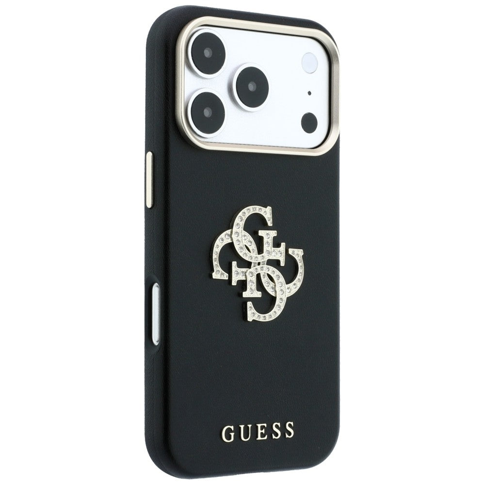 Husa pentru Apple iPhone 18 Pro / 17 Pro, Guess, Smooth Big Strass Logo, Neagra