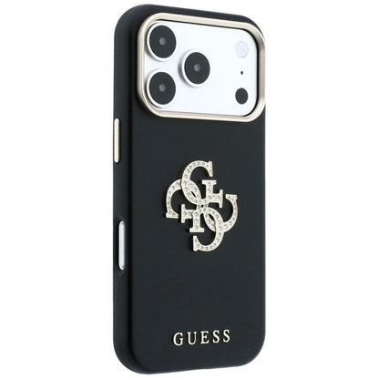 Husa pentru Apple iPhone 18 Pro / 17 Pro, Guess, Smooth Big Strass Logo, Neagra
