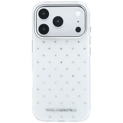 Husa pentru Apple iPhone 18 Pro / 17 Pro, Karl Lagerfeld, IML Rhinestones and Electroplated Logo, Alba