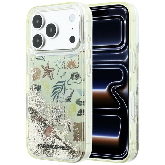 Husa pentru Apple iPhone 18 Pro / 17 Pro, Karl Lagerfeld, Liquid Glitter Beach and Sand, Bej