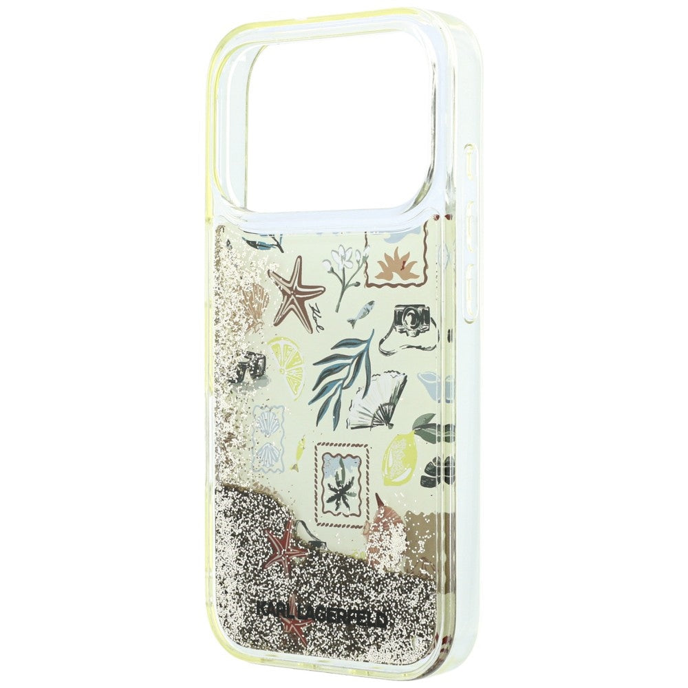Husa pentru Apple iPhone 18 Pro / 17 Pro, Karl Lagerfeld, Liquid Glitter Beach and Sand, Bej