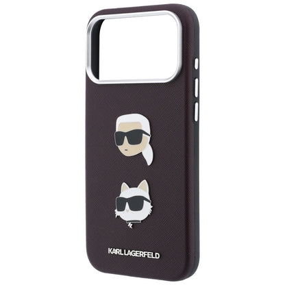 Husa pentru Apple iPhone 18 Pro / 17 Pro, Karl Lagerfeld, Saffiano Crossbody Karl & Choupette Head's Pins Logo, Visinie