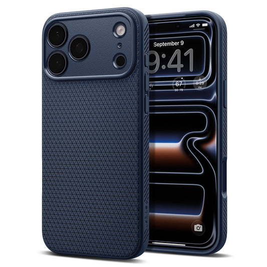 Husa pentru Apple iPhone 18 Pro / 17 Pro, Spigen, Liquid Air, Bleumarin ACS12150